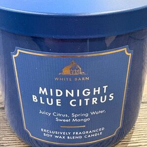 White Barn Midnight Blue Citrus Candle - Blue and Gold